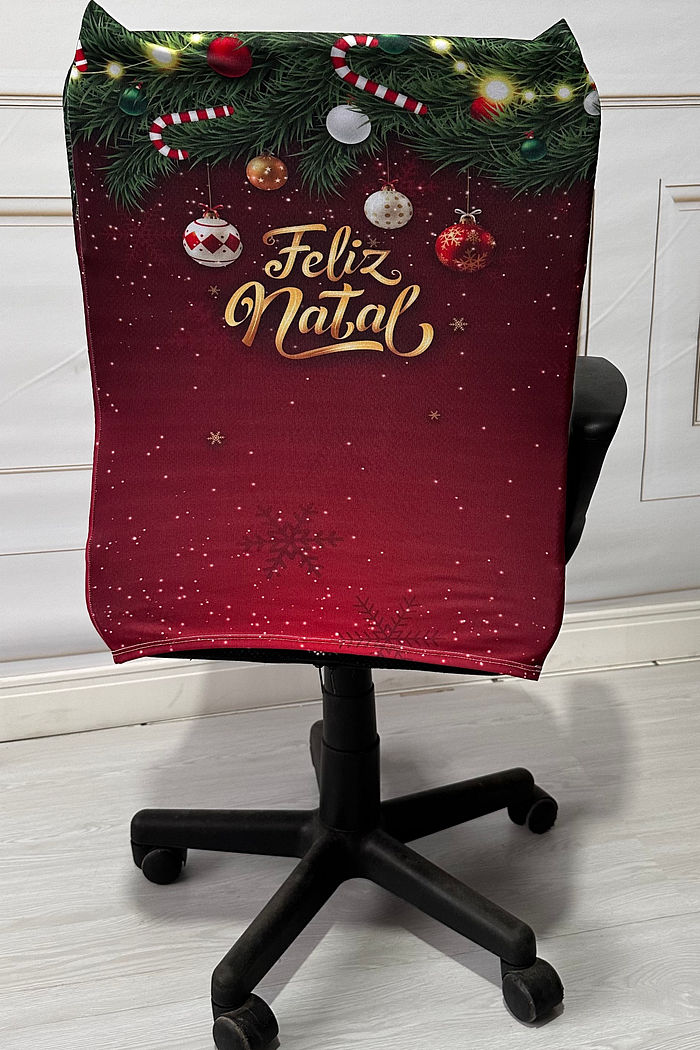 KIT COM 4  Capa de Cadeira Decorativa Natal VERMELHO