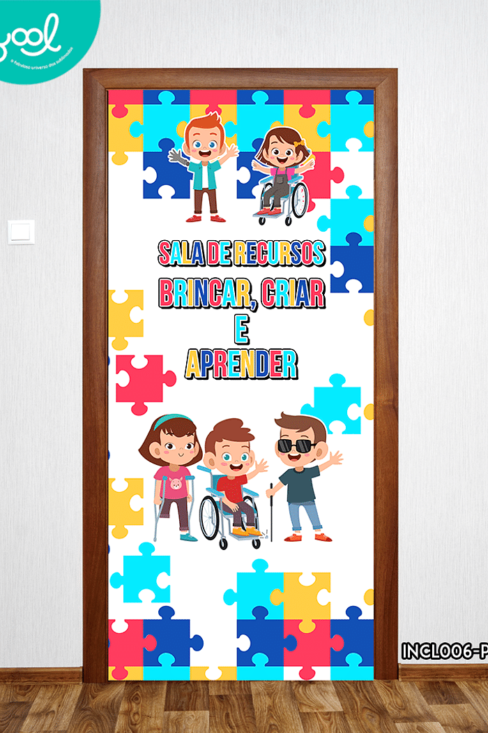 Capa de Porta Sala Aee, Sala de Recursos Quebra-Cabeça
