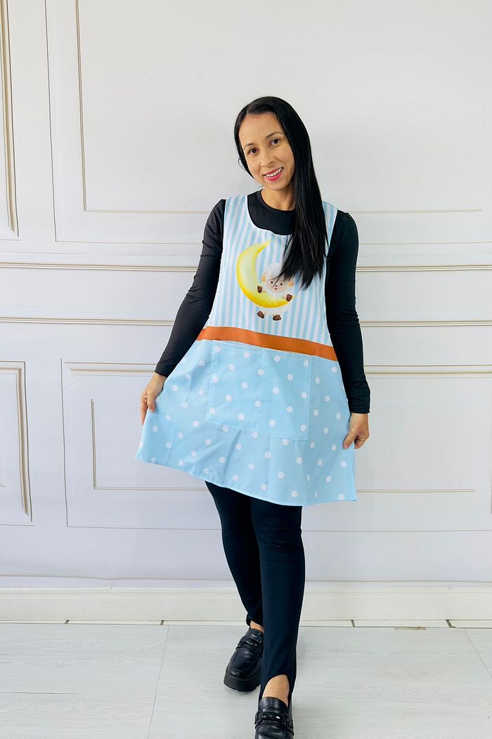 Avental Japonês Ovelhinha Azul