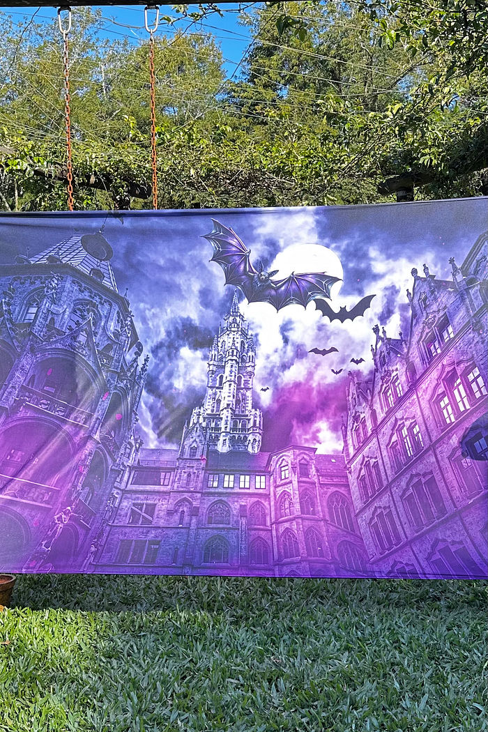 Painel Retangular Halloween Morcego Sombrio 2,20 X 1,50