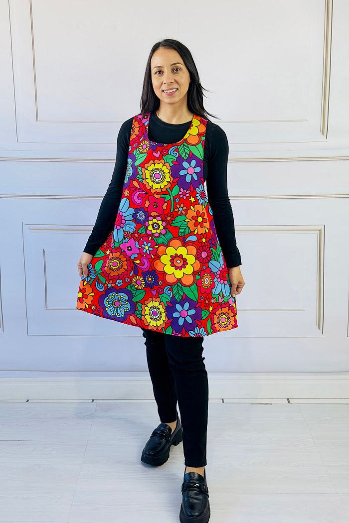 Avental Japonês Festa Junina Floral Chita Oxford