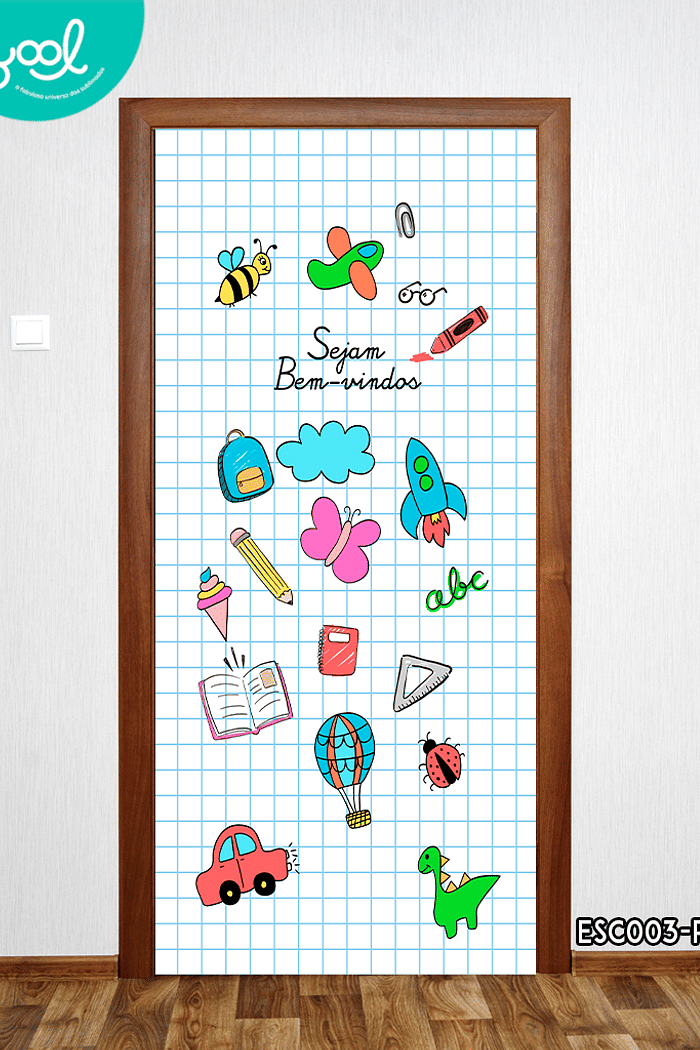 Capa de Porta Decorativa Sejam Bem-Vindos Desenhos