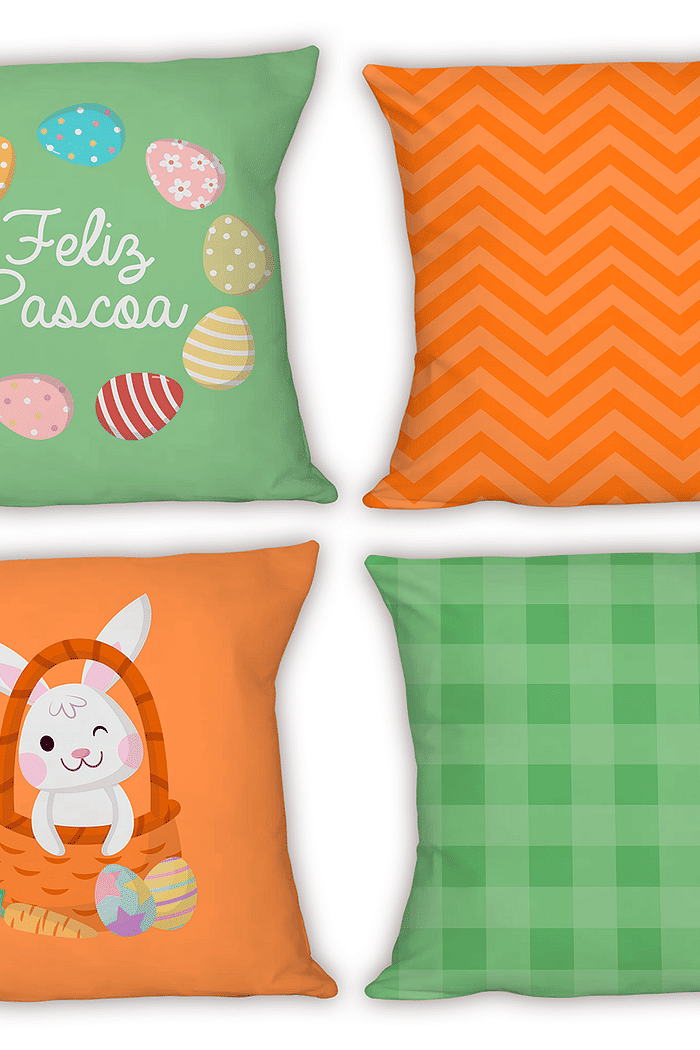 KIT 4 CAPAS DE ALMOFADAS DECORATIVAS PÁSCOA- 45x45