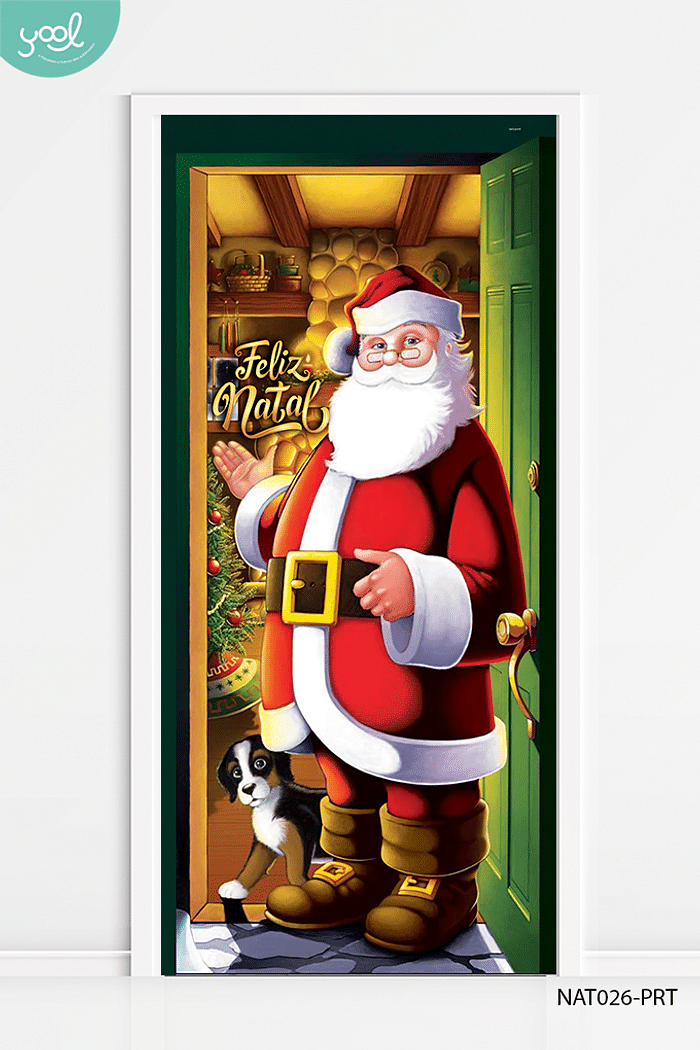 Capa de Porta Natal Papai Noel Feliz Natal
