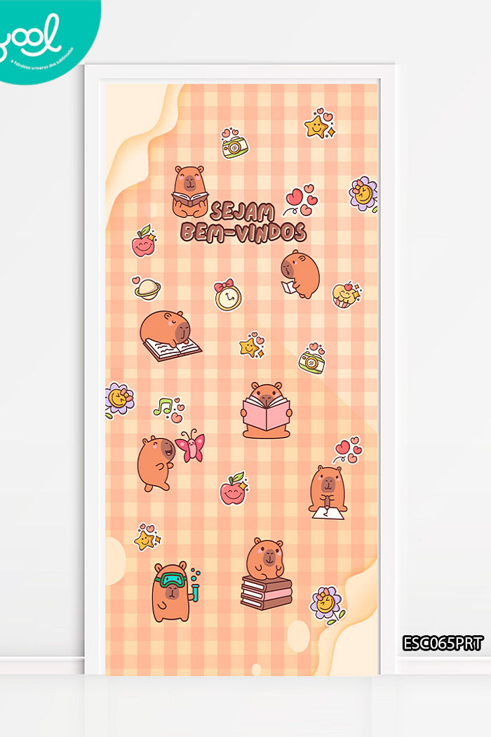 Capa de Porta Sejam Bem-Vindos Capivara