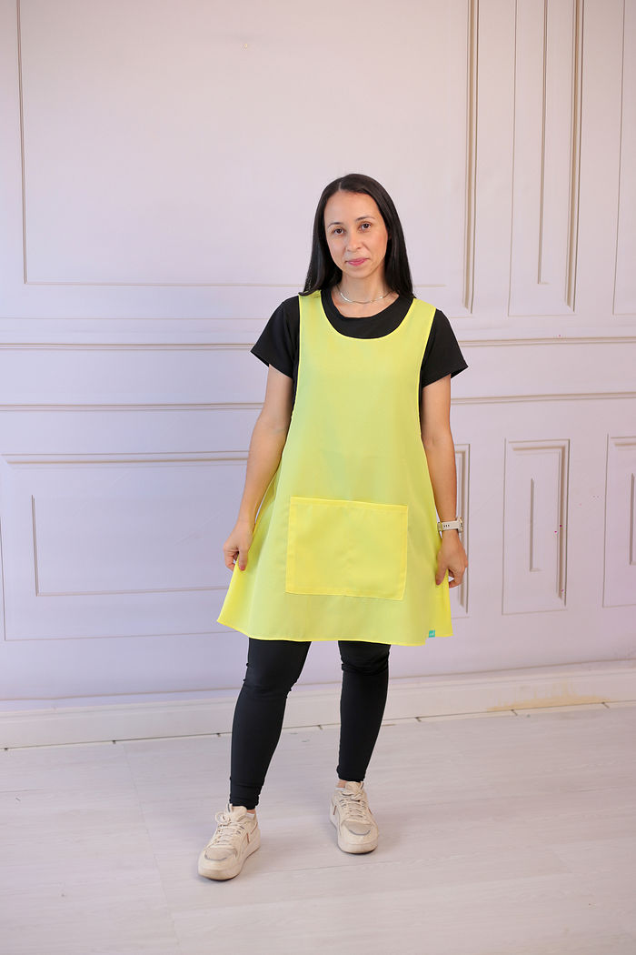 Avental de Cozinha Liso Amarelo oxford