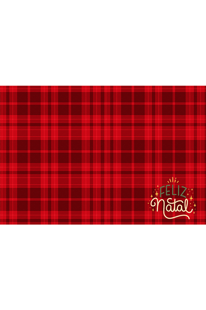 KIT 4 PEÇAS JOGO AMERICANO NATAL XADREZ VERMELHO