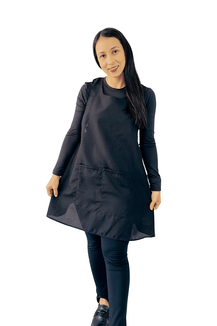 Avental de Cozinha Liso Preto oxford