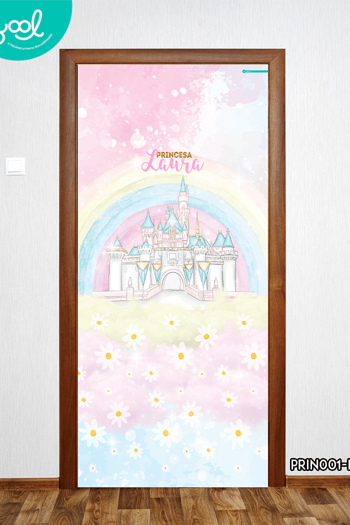 Capa de Porta Infantil Princesa com Nome Personalizado