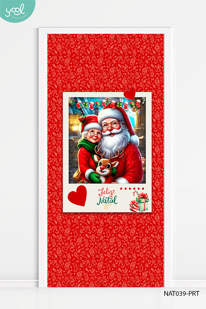 Capa de Porta Natal Vovó e Vovô Noel