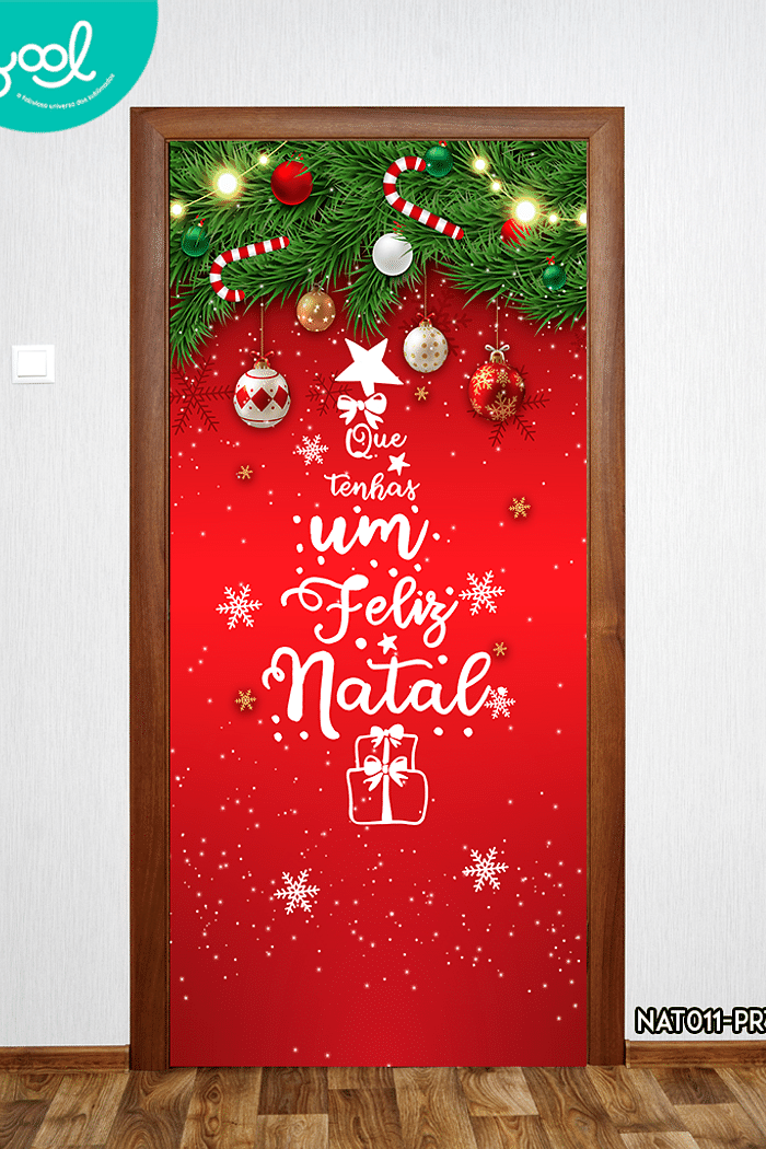 Capa de Porta Natal Árvore Palavras Poderosas