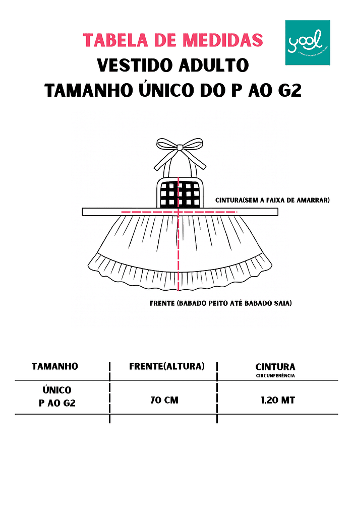 Avental Vestido Festa Junina estampa Arraiá cidade Junina MODELO ADULTO