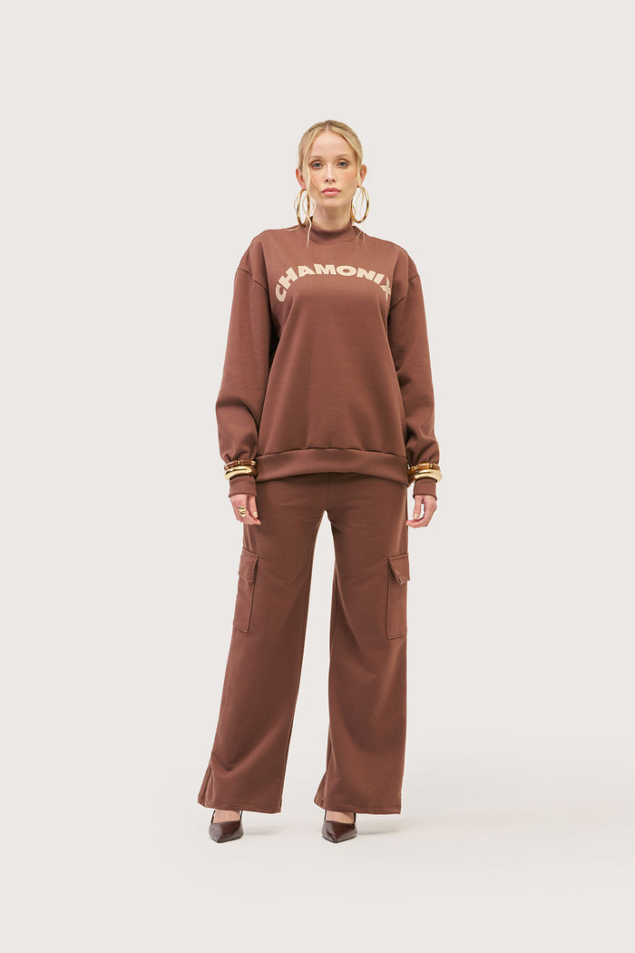 CALÇA MOLETINHO WIDE LEG C/ BOLSOS