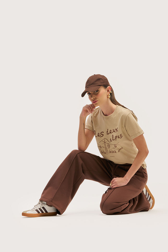 CALÇA MOLETOM WIDE LEG C/ BOLSOS