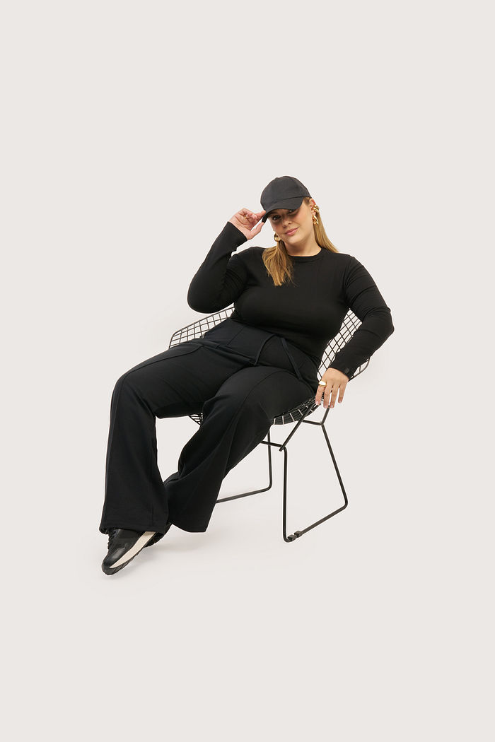 BLUSA PLUS SIZE MANGA LONGA COTTON