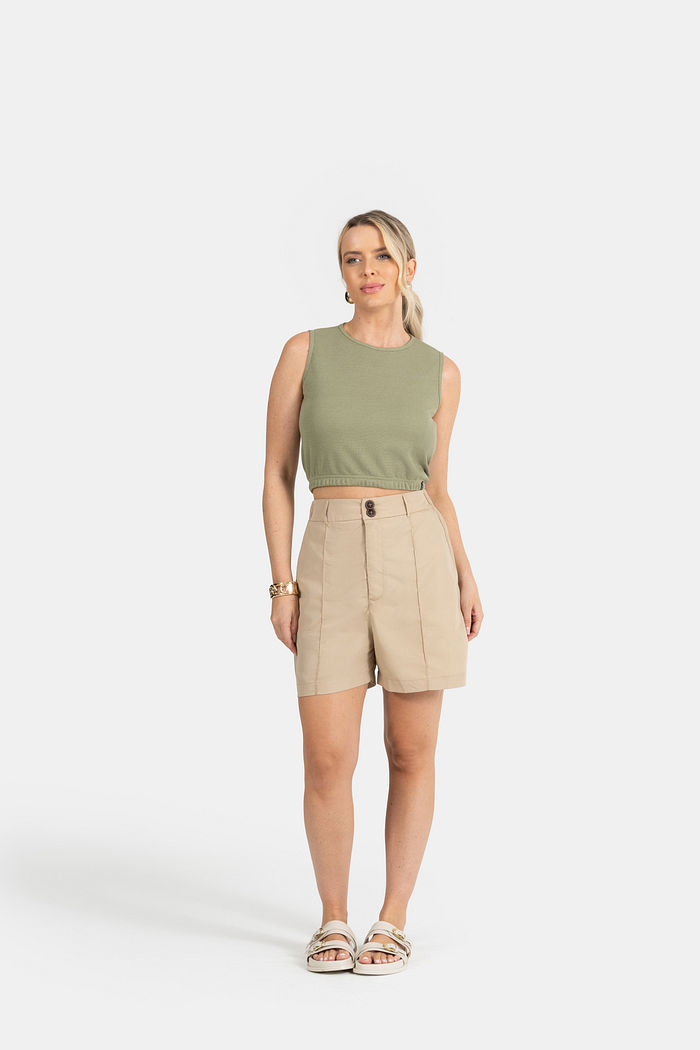 CROPPED COM  ELÁSTICO CINTURA