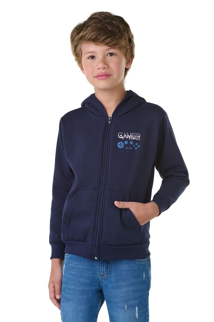 JAQUETA INF MOL. C/ CAPUZ E BOLSO CANGURU