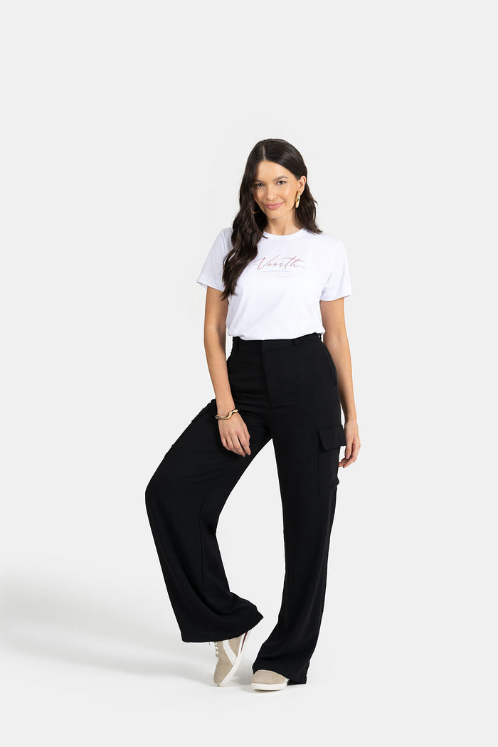 T-SHIRT MEIA MALHA C/ REF., E ETIQ. CLIPS