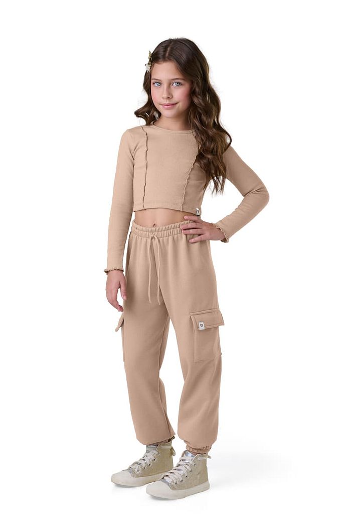 CALÇA JOGGER INF CARGO MOL C/ ETIQ. CLIPS E CORDÃO