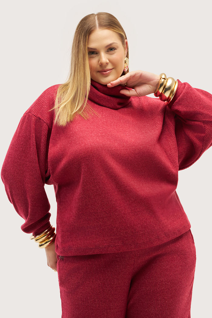BLUSA PLUS SIZE GOLA CONFORT MELANGE