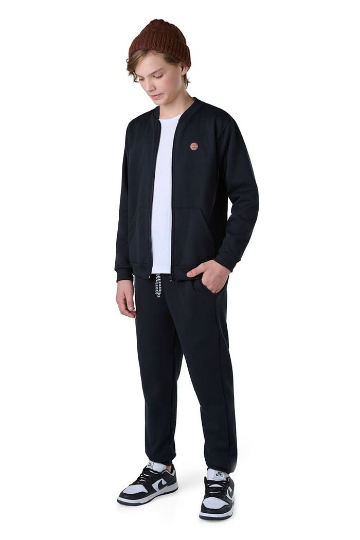 CALÇA JUV MOLETOM COM BOLSO, PUNHO E CORDÃO