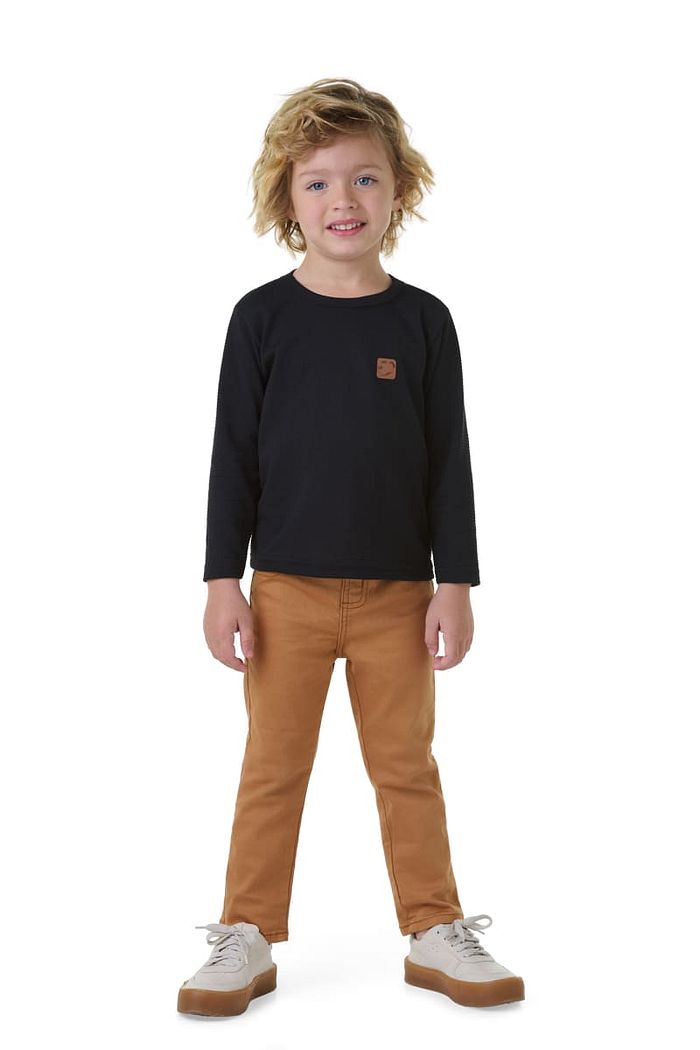 CAMISETA MANGA LONGA MALHA TEXTURIZADA