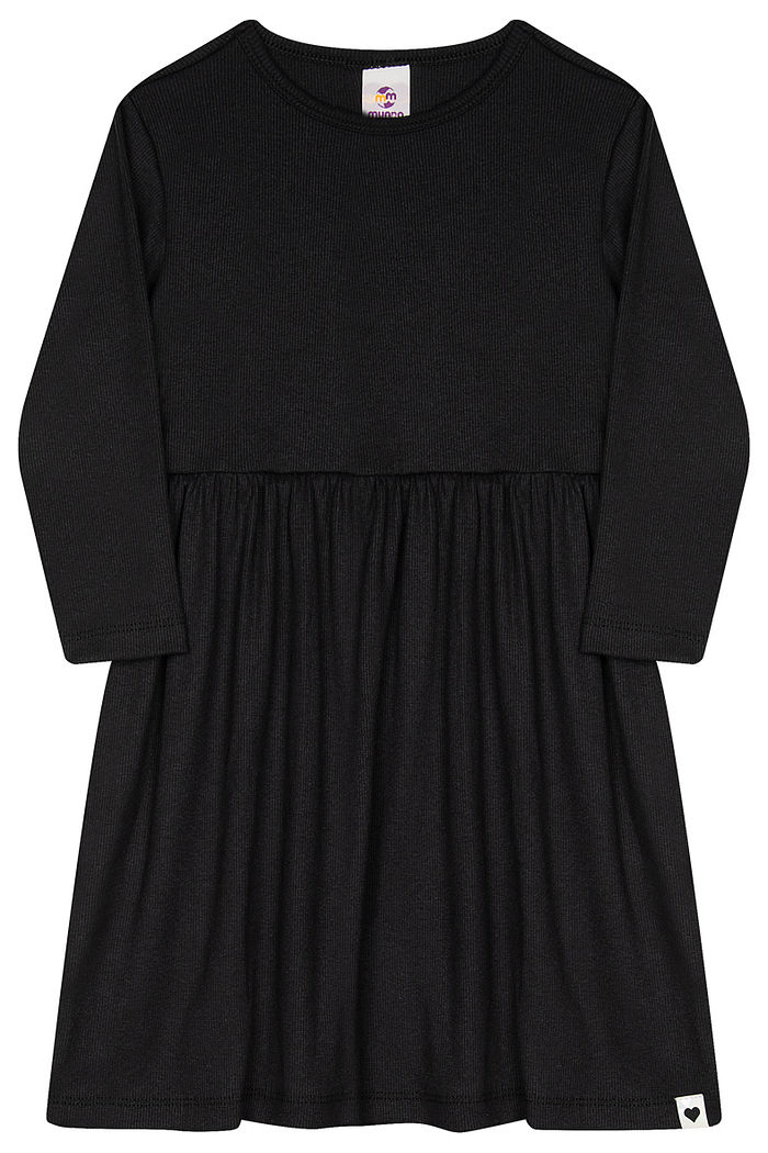 VESTIDO INF RIBANA 2X1 C/ MANGA 3/4, ELÁS. CINTURA E ETIQ. CLIPS