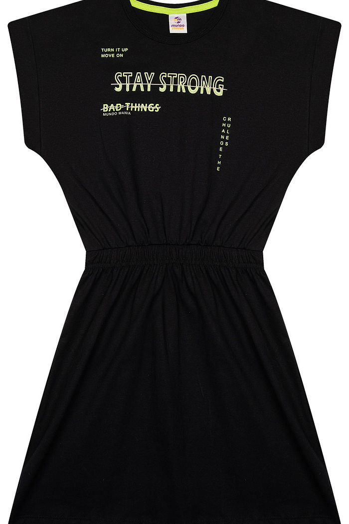 VESTIDO JUV M/M C/ REF. E ELÁSTICO CINTURA