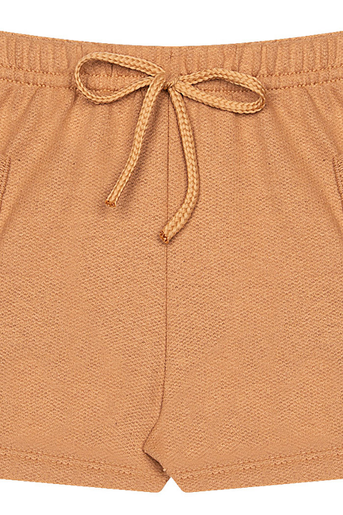 SHORTS PP MOLETINHO C/ BOLSOS MOL. TEXTURIZADO, ETIQ. CLIPS E CORDÃO