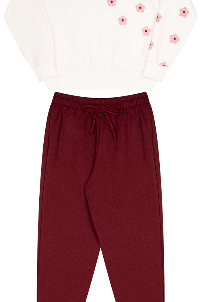 CJ.INF MOL C/ BLUSÃO DE REF. E CALÇA C/ PUNHO E CORDÃO