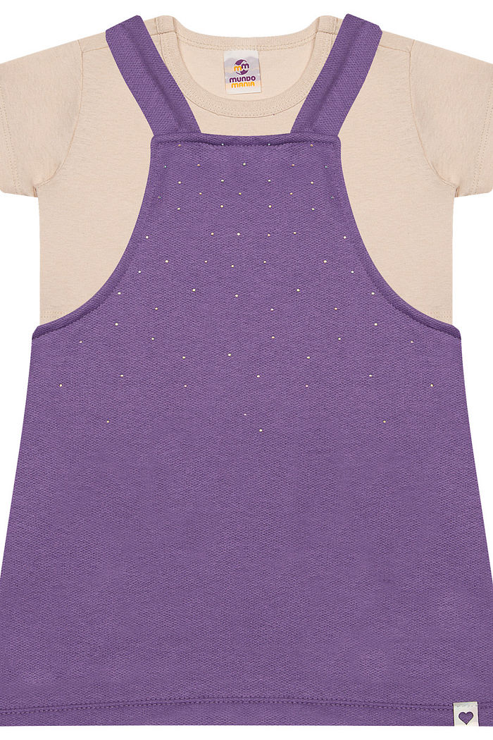 SALOPETE PP MOLETINHO C/ STRASS, ETIQ. CLIPS E BLUSA M/M