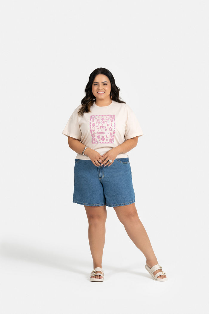 T-SHIRT MEIA MALHA C/ REF., MANGA DOBRA E ETIQ. CLIPS