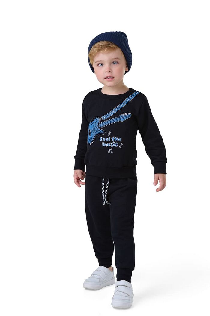 CJ.PP MOL C/ BLUSÃO DE REF. E CALÇA C/ PUNHO E CORDÃO