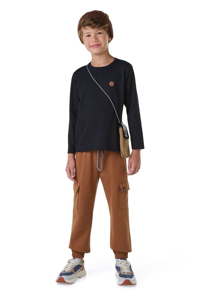 CALÇA JOGGER INF CARGO MOL C/ ETIQ. CLIPS E CORDÃO