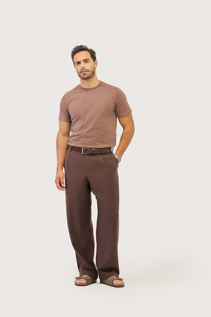 T-SHIRT MEIA MALHA COM LAVANDERIA