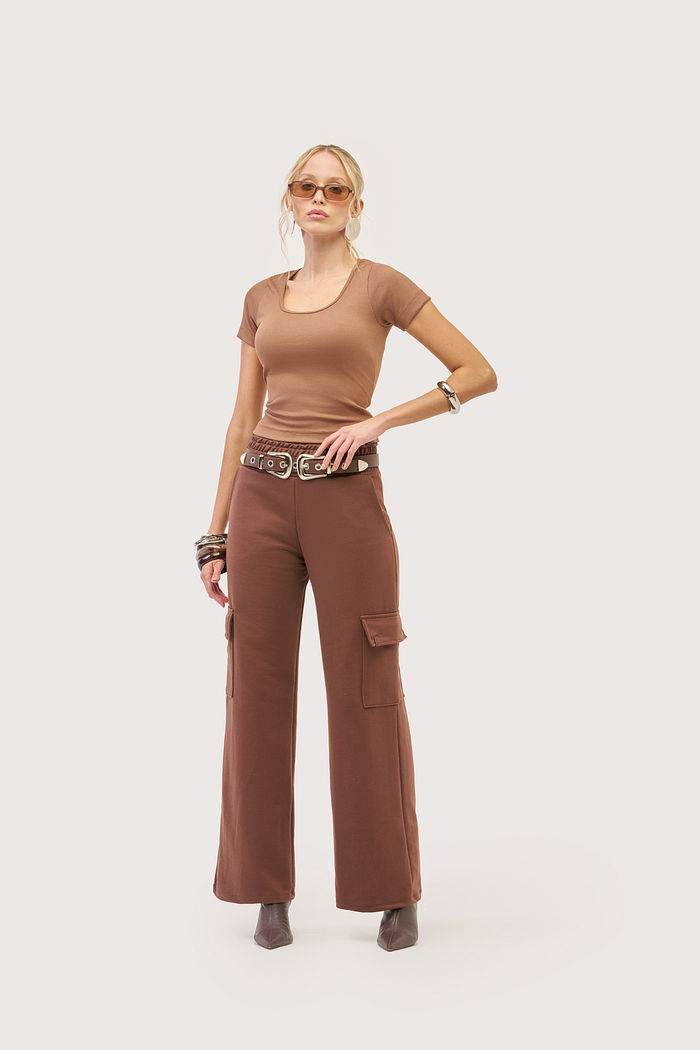 BLUSA CANELADO MANGA CURTA COM ETIQ. CLIPS