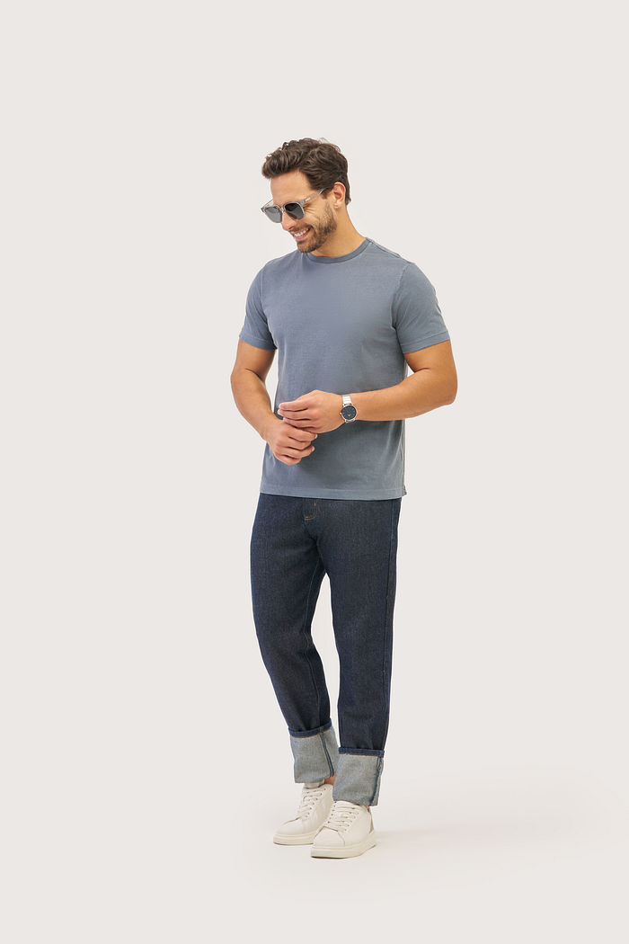 T-SHIRT MEIA MALHA COM LAVANDERIA