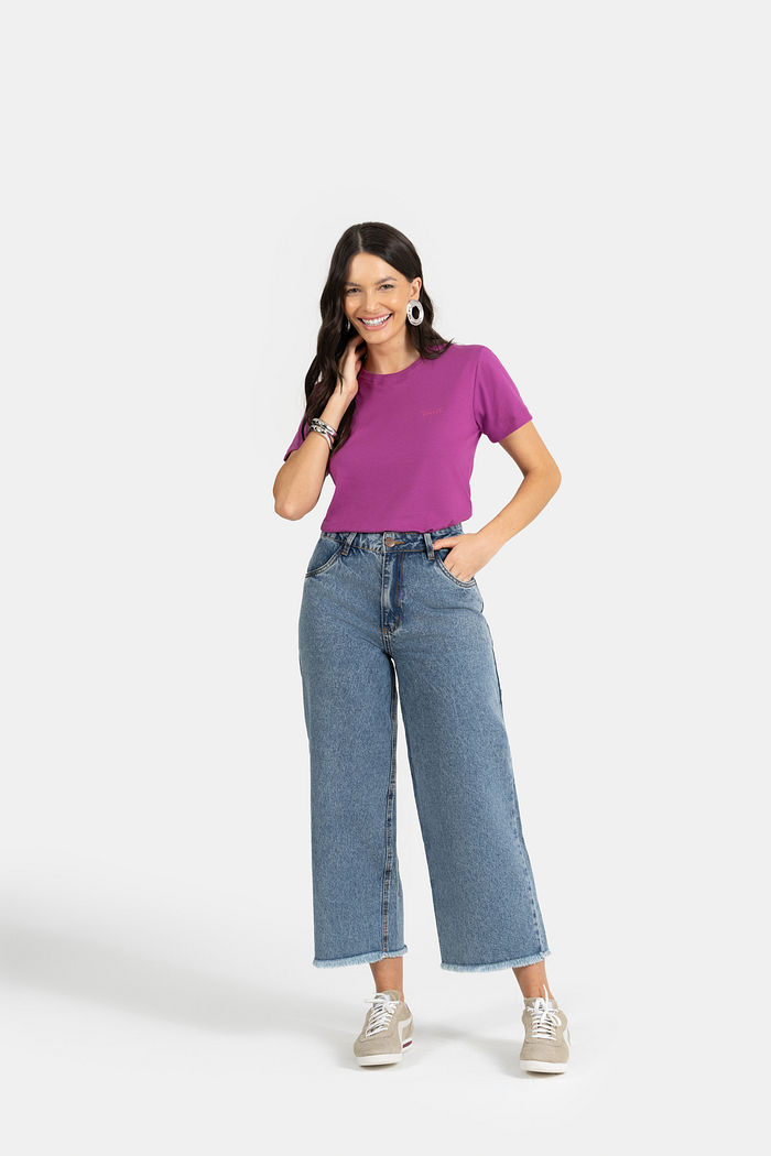 T-SHIRT MEIA MALHA C/ REF. E ETIQ. CLIPS