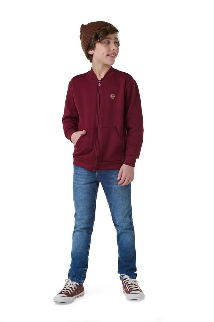 JAQUETA INF MOL. C/ REF., GOLA, BOLSO CANGURU E TERMO