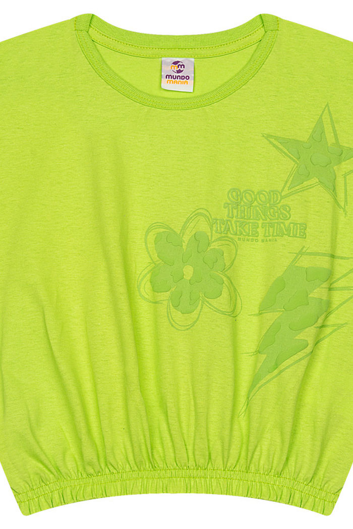 BLUSA JUV MEIA MALHA C/ REF. E ELÁSTICO CINTURA