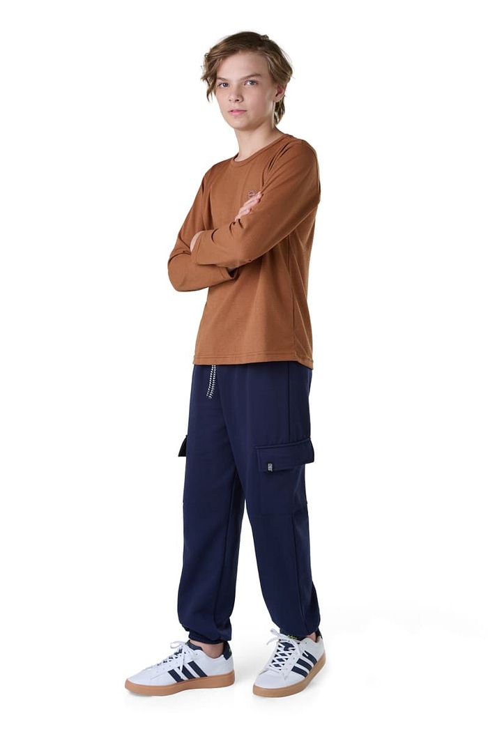 CALÇA JOGGER JUV CARGO MOL C/ ETIQ. CLIPS E CORDÃO