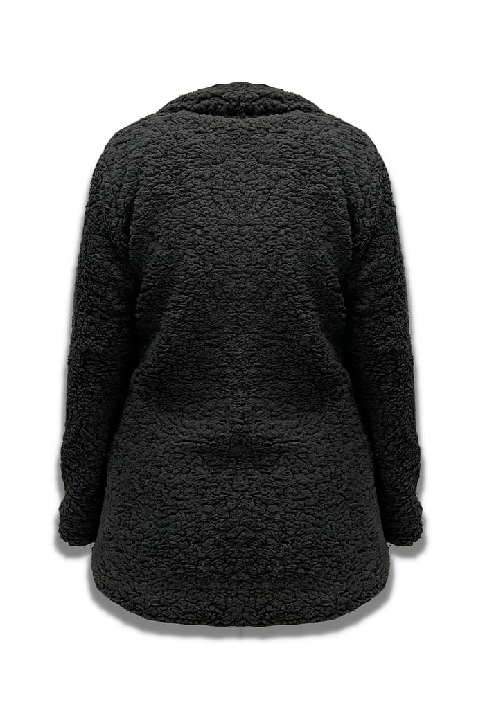 Casaco Feminino de Pelo Teddy Carneirinho Snow Preto