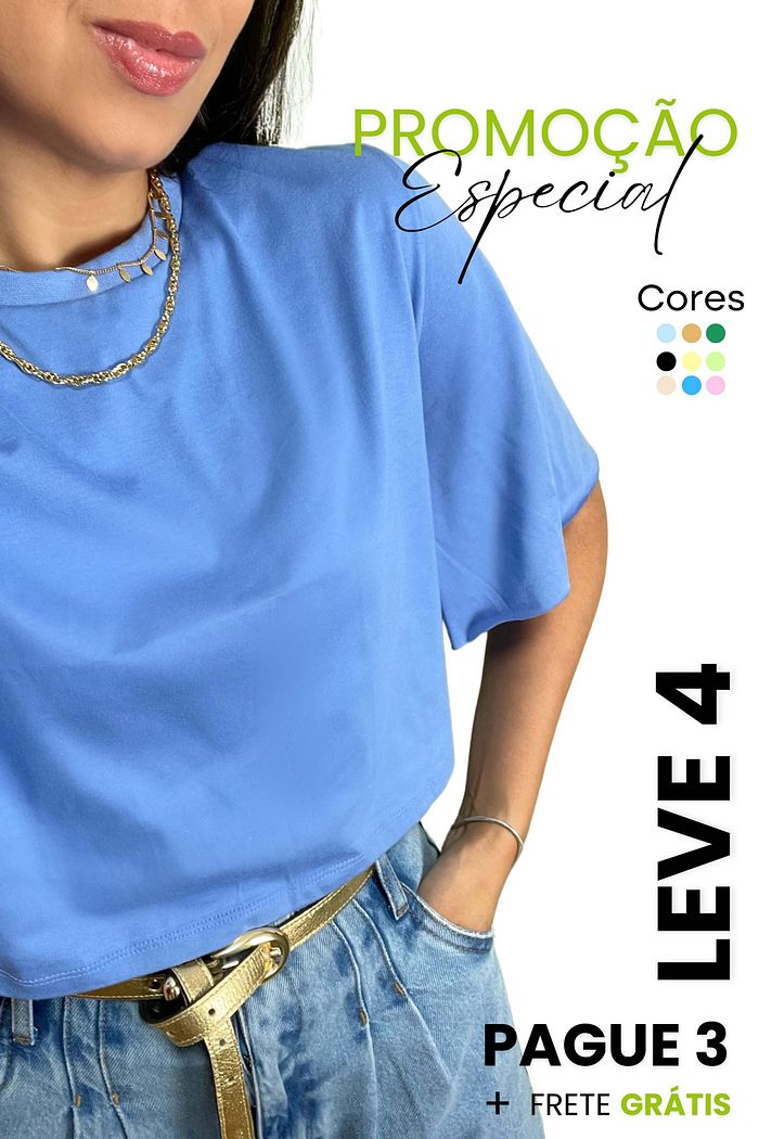 LEVE 4 PELO VALOR DE 3 | BLUSAS T-SHIRT LUNA ALGODAO