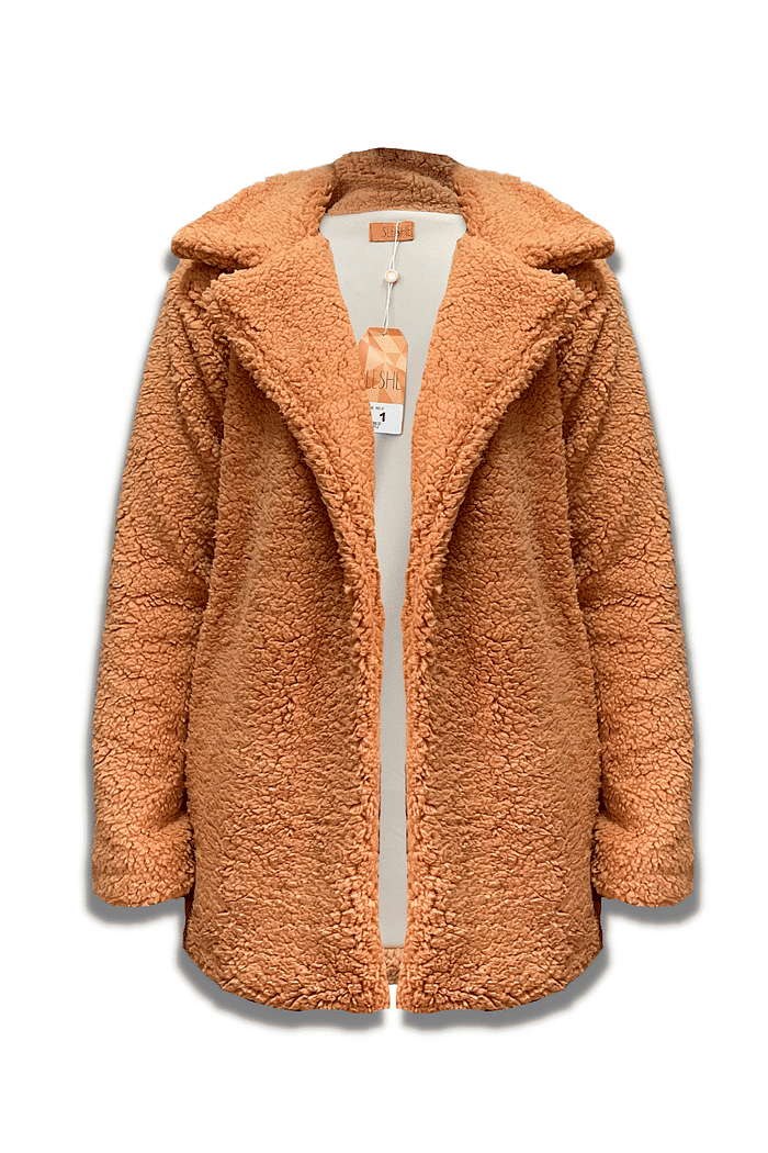 Casaco Feminino de Pelo Teddy Carneirinho Snow Cobre