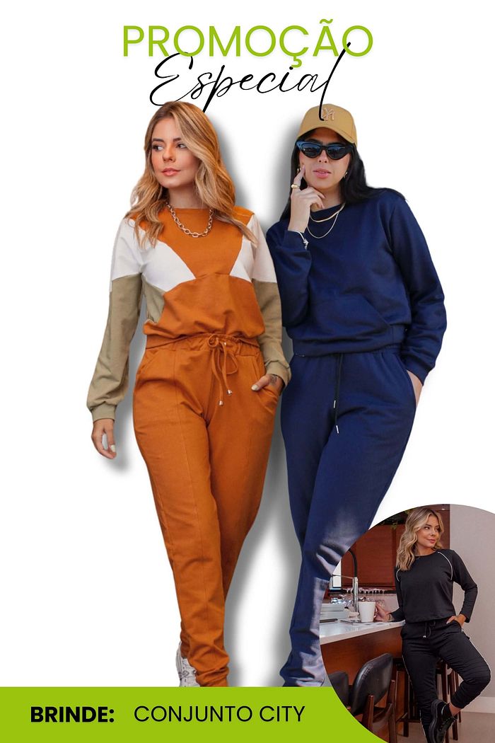 LEVE 3 CONJUNTOS | 1 MOLETOM FELPADO E 2 MOLETINHOS