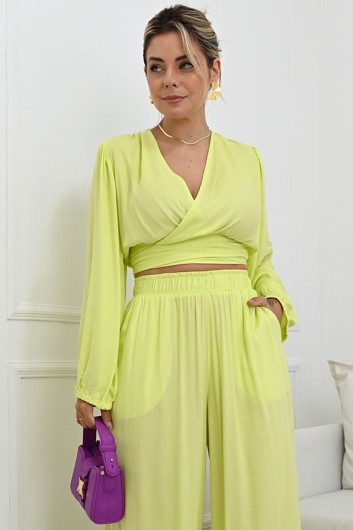 Calça de Tecido Plano - Isadora - Lima