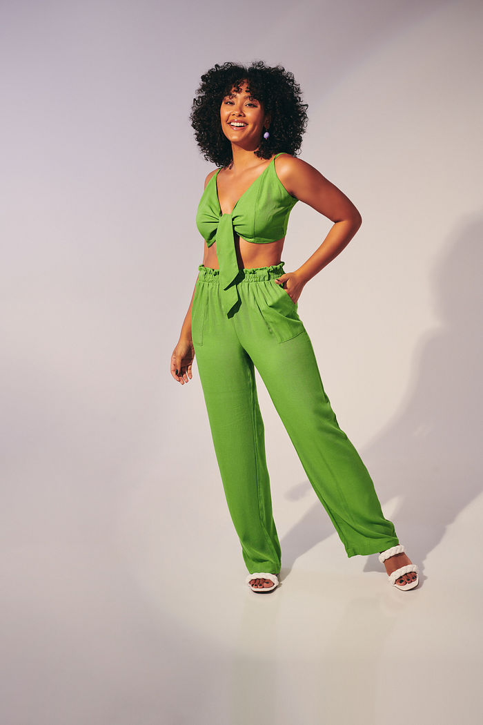 Calça Wide Leg Sandra - Verde Maçã