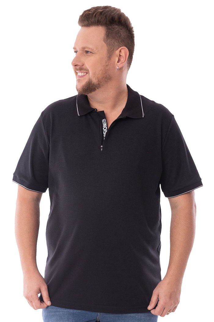 Polo Plus Size com Zíper