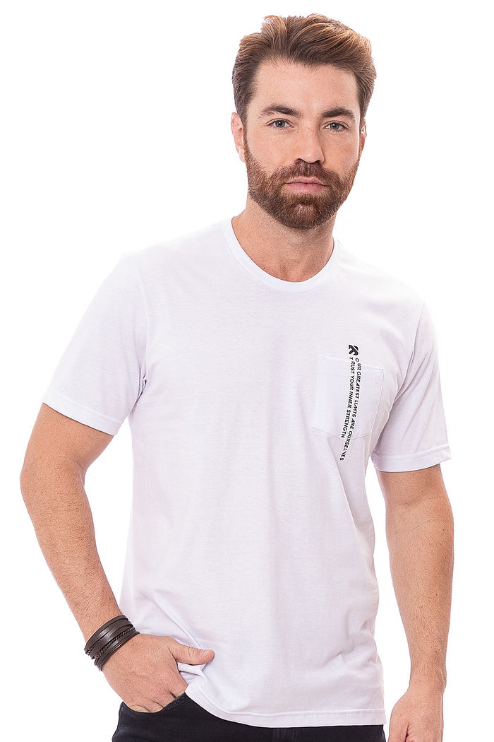 Camiseta Masculina com Bolso