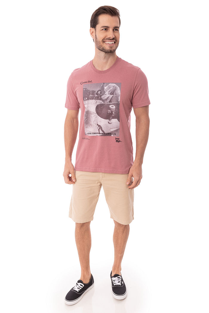 Camiseta Masculina Free Style Rosa